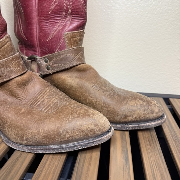 Frye Size 9.5B Billy Harness Redwood Women's Leather Cowboy Boots - Picture 5 of 9